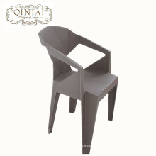 Wholesale cheap creative Geometric fold design chair plastic gray chair with arm